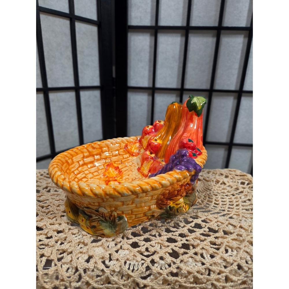 WCL Ceramic Fruit Basket Candy Dish Harvest Thanksgiving Decor 1WL867ABC
